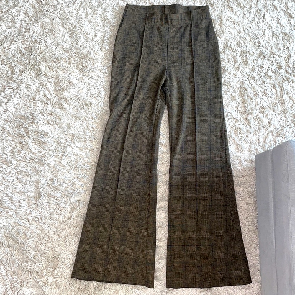 RARE Free People Plaid Wide Leg Pants